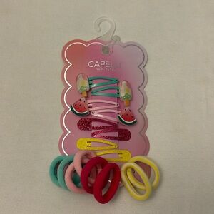 Capelli Hair Clips and Hair Ties Set Summer Themed